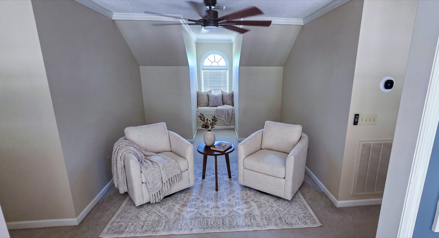 Loft sitting area overlooking the main living room